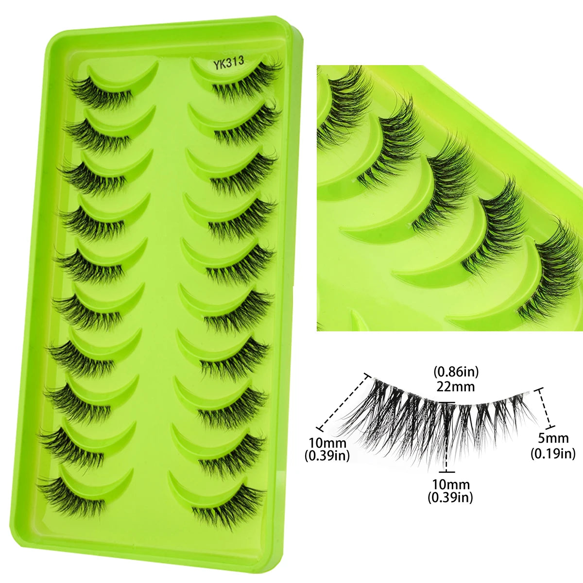 SHIDISHANGPIN 3/6/10 Pairs Half Lashes 3D Mink Lashes Faux Mink Natural Lash Soft Wispy Eyelash Dramatic False Eyelashes Makeup