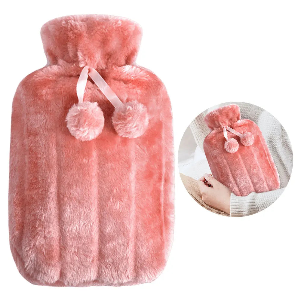Hot Water Bottle Cover Warm Water Bottle Cover Thickened Hand & Feet Warmer Bag Cover Long Lasting Plush for Hot & Cold Compress