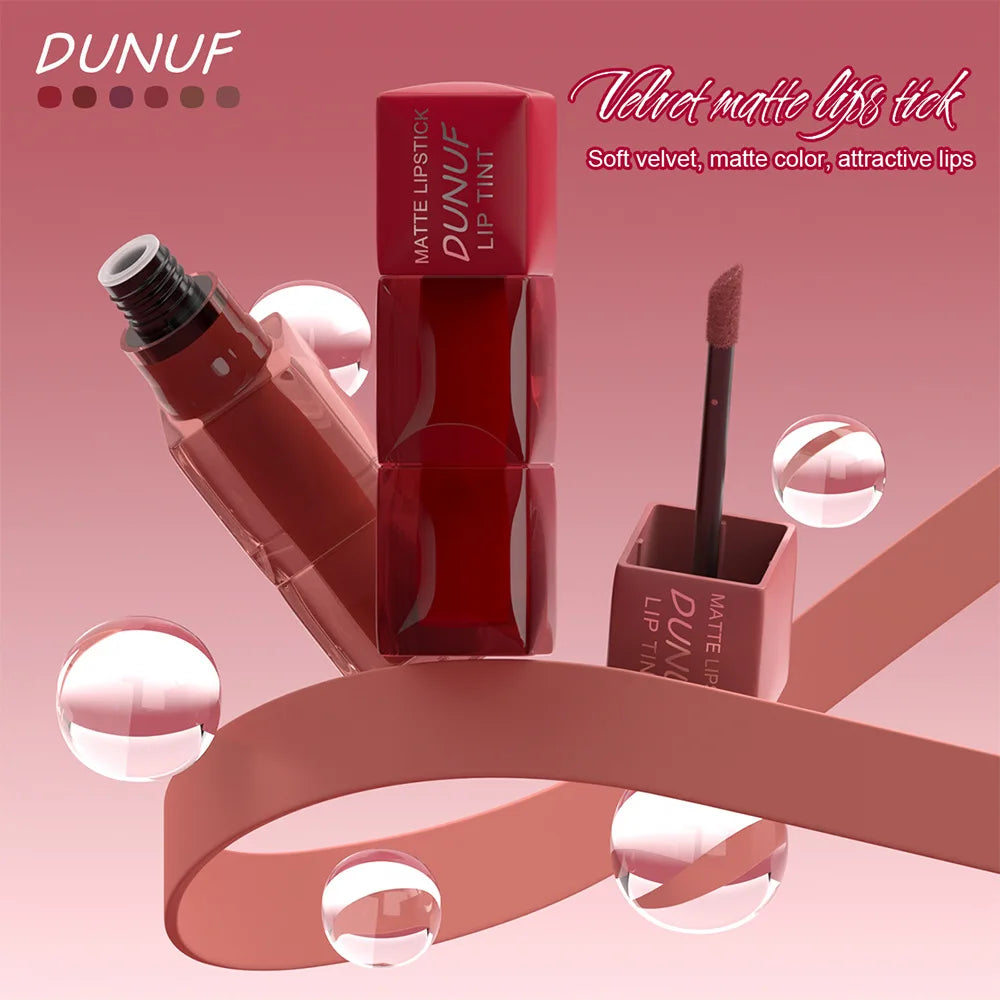 Velvet Matte Lip Gloss Hydrating Moisturizing Long Lasting Waterproof Non Sticky Lip Stain Nude Colors Lip Glaze