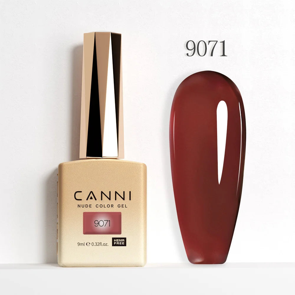 CANNI Hema Free Nail Gel Polish Christmas Red Color Collection Semi Permanent Nail Dehydrator Primer 9ml French Gorgeous Color