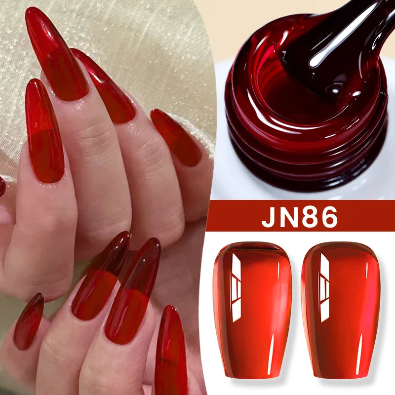 BORN PRETTY Jelly Nude Gel Nail Polish 10ml Light Pink Peach Translucent Color UV Light Cure Gel Varnish Nail Art DIY at Home