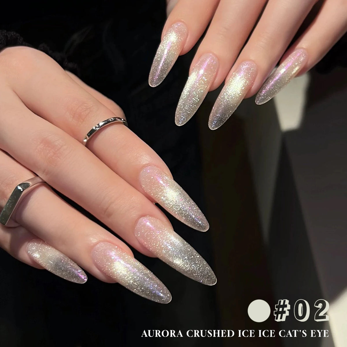 MIANEL 2026 New 12ML Aurora Night Cat Eye Gel Nail Polish Flash Sparkle Holographic Crystal Dual Light Silk Glass Bead Nail Art