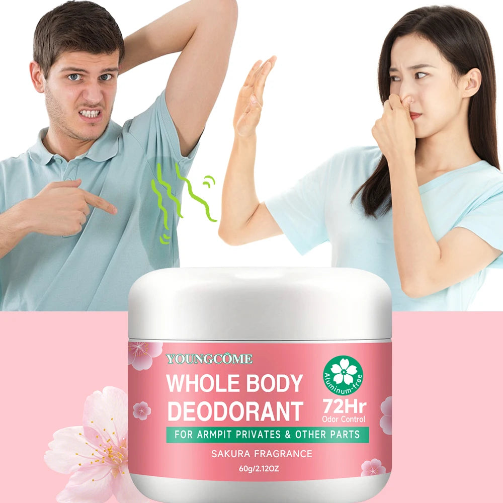 Natural Whole Body Deodorant for Men & Women - 72H Long Lasting Odor Protection, Aluminum-Free, Moisturizing & Gentle for Sensit
