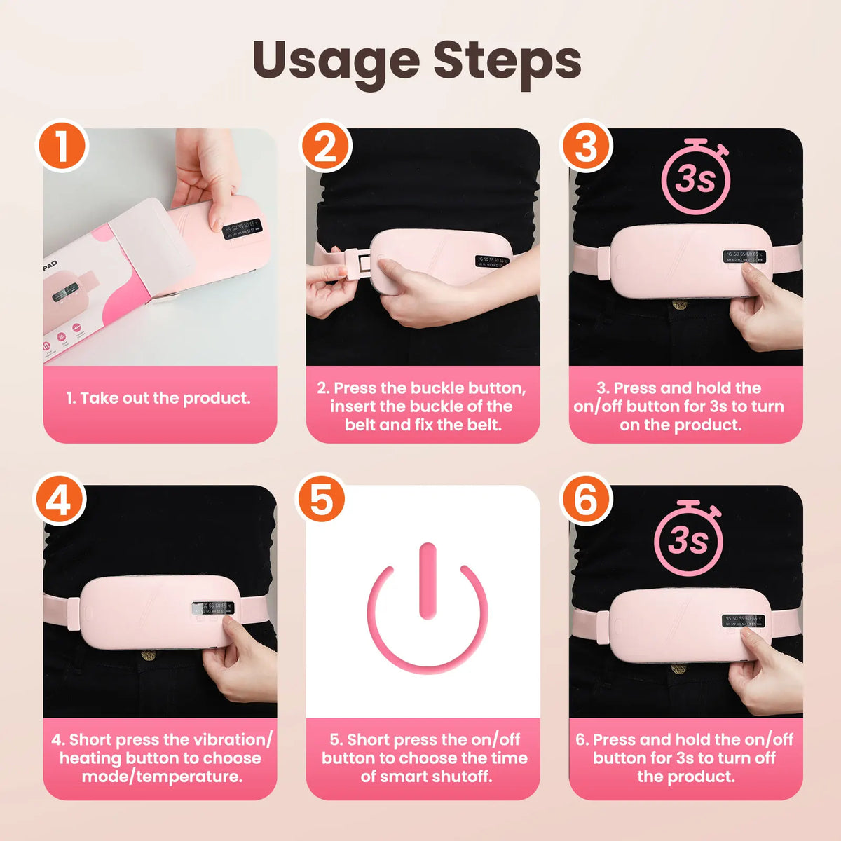 Menstrual Heating Pad Smart Warm Palace Belt for Relieving Waist Pain During Menstruation Heating Abdominal Waist Massage Tools