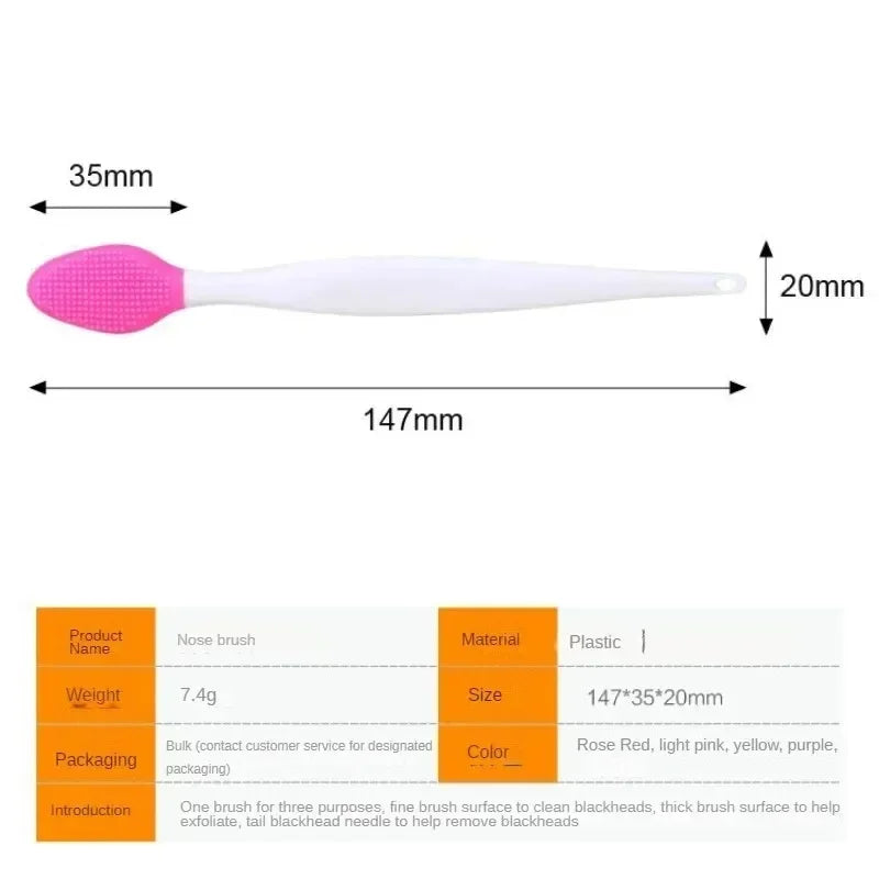 1-5pcs Skin Care Lip Exfoliating Facial Cleansing Face Scrub Nose Brush Blackhead Remove Silicone Double-Sided Skin Care Tool