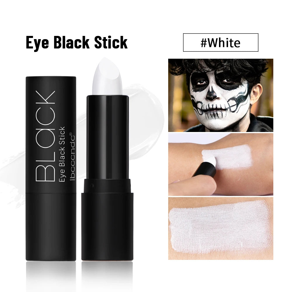 Black Eye Face Body Paint Stick Cream Eyeblack Tube Black Body Painting Sticks for Halloween Cosplay Joker Makeup