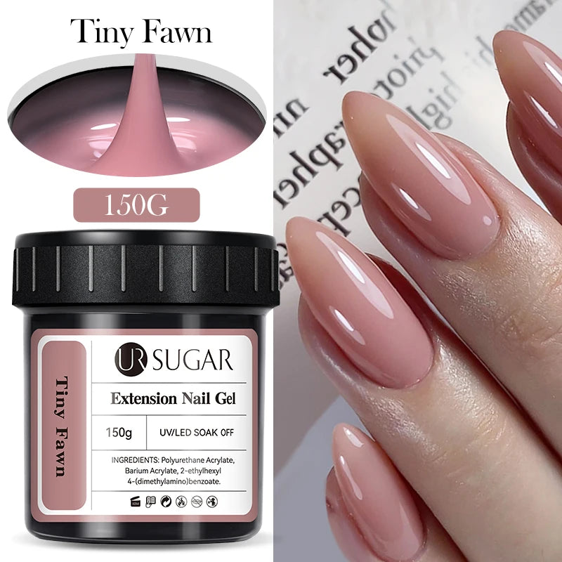 UR SUGAR 150g Jelly Gel Nail Extension Gel Milky White Nude Pink Quick Building UV Nail Hard Gels Self Leveling Construction Gel