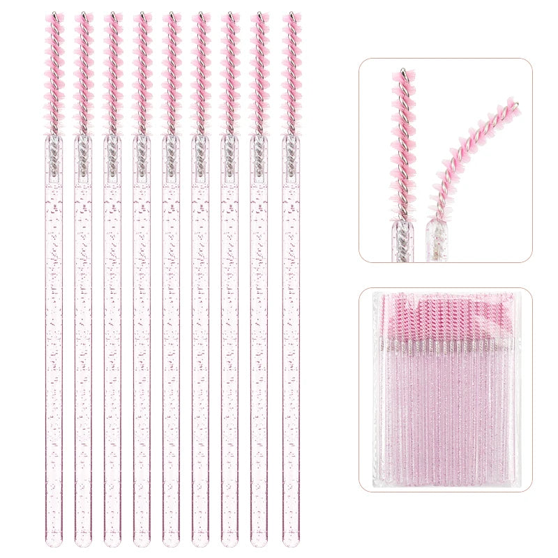 50pc Disposable Eyelash Makeup Brush Mascara Wands Micro Brushes Cosmetics Microbrush Eyebrow Applicator Lash Extension Supplies