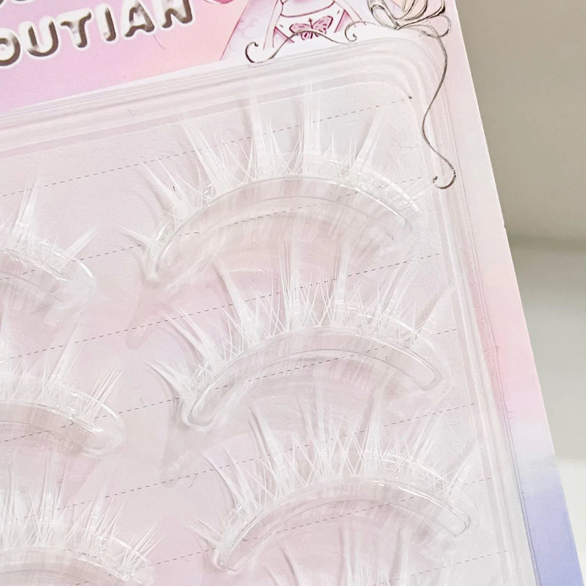 White lashes full strips Natural manga False Eyelashes DIY Wispy Strip lash For Women Halloween Christmas Party makeups