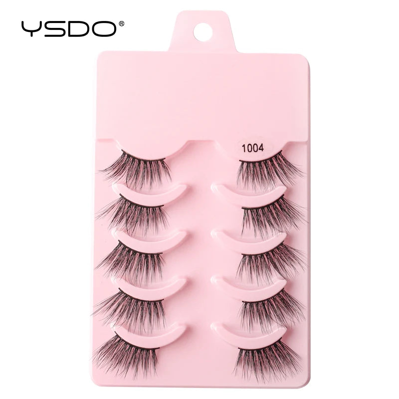 YSDO 5/10 Pairs Natural Eyelash Extension Hand Made Maquilagem Fluffy Fake Half Lashes Soft 3D Mink Lashes Makeup Faux Cilios