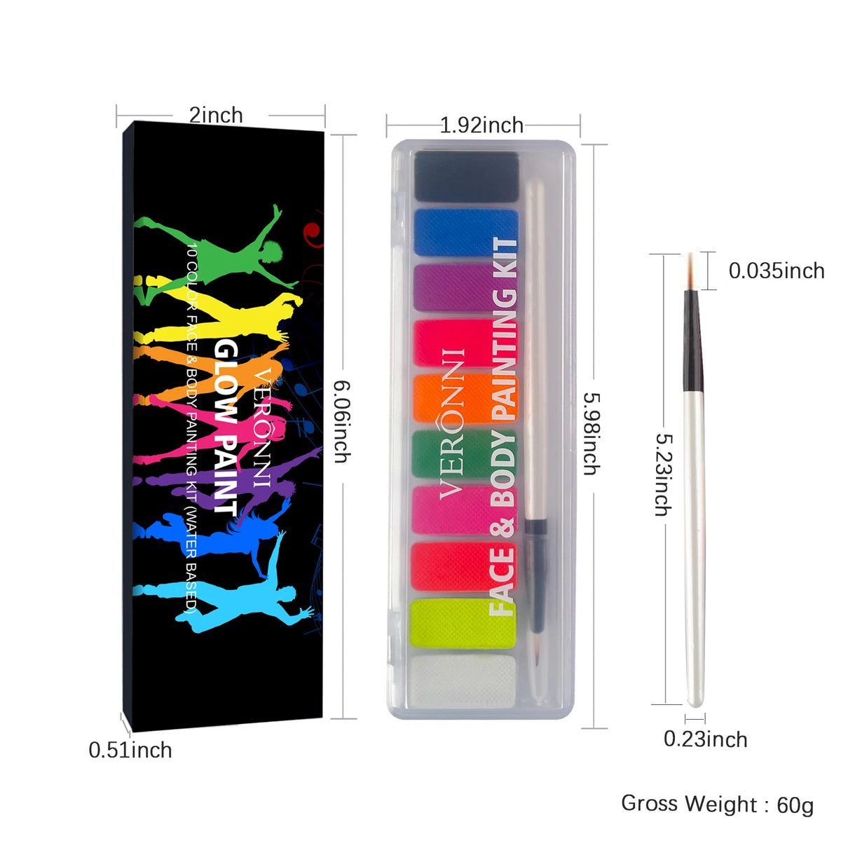 10 Colors Luminous Pigments, Luminous Neon Makeup Facial Painting,Suitable for Children and Adults for Halloween and Party