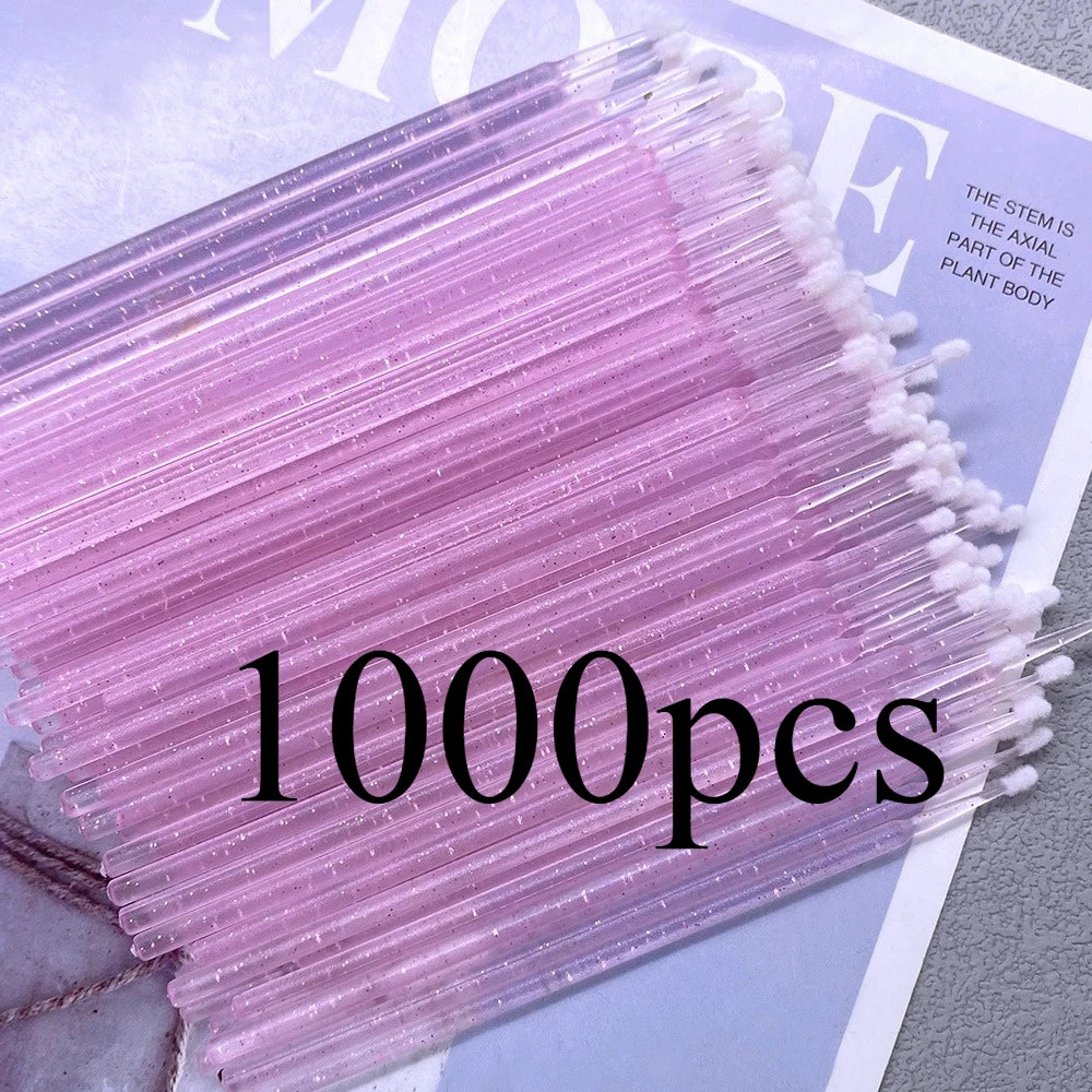 1000pcs Micro Brush Micro Swabs for Eyelash Extension Disposable Micro Applicator Brush Micro Eyelash Sticks Makeup Tools