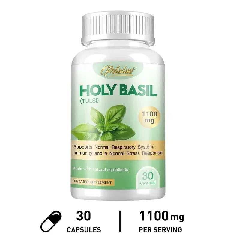 Holy Basil Capsules - Enhance Immunity, Relieve Stress, Relax The Body and Mind, Improve Vitality and Energy Levels
