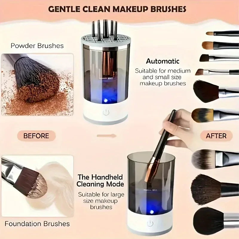 USB Powered Brush Washer Dryer Odorless Battery-Free Makeup Cleaner Plug-and-Play Essential Beauty Accessory