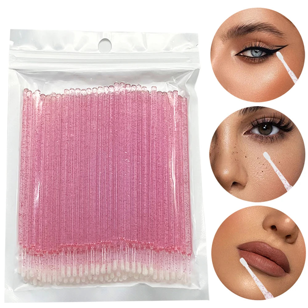 300/500PCS MicroBrush Eyelash Cleaning Brush Lash Extension Applicator For Eyelashes Removing Swab Micro Makeup Brush