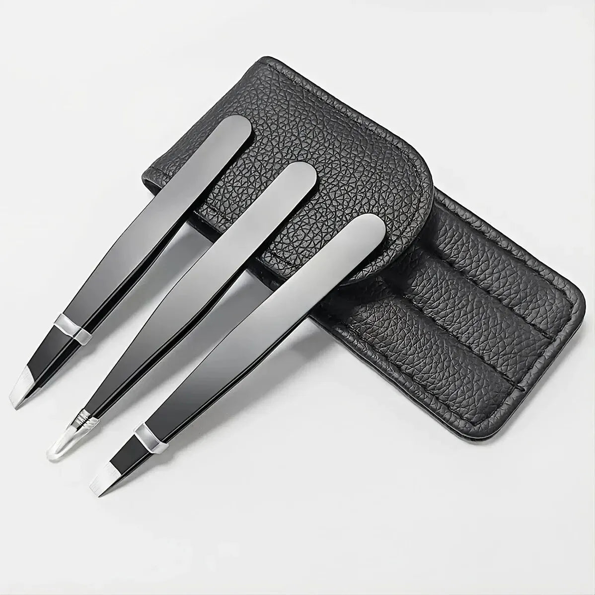 4-in-1 Precision Tweezers Set, Stainless Steel, Multi-Tip, Perfect for Eyebrow & Hair Removal