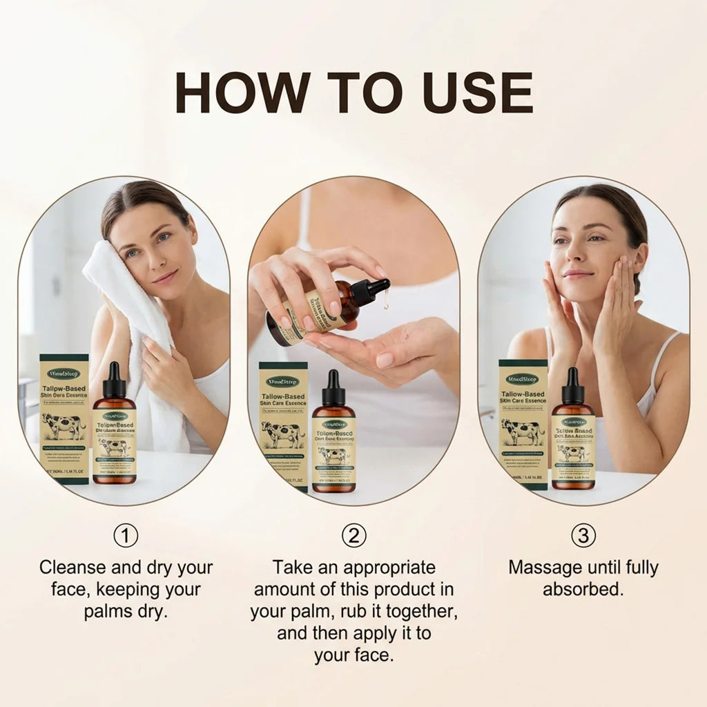 Beef Tallow Facial Serum Nourishing Face Care Essential Oil Anti-Dryness Skin Hydrating Essence Oil-Based Moisturizer Skincare