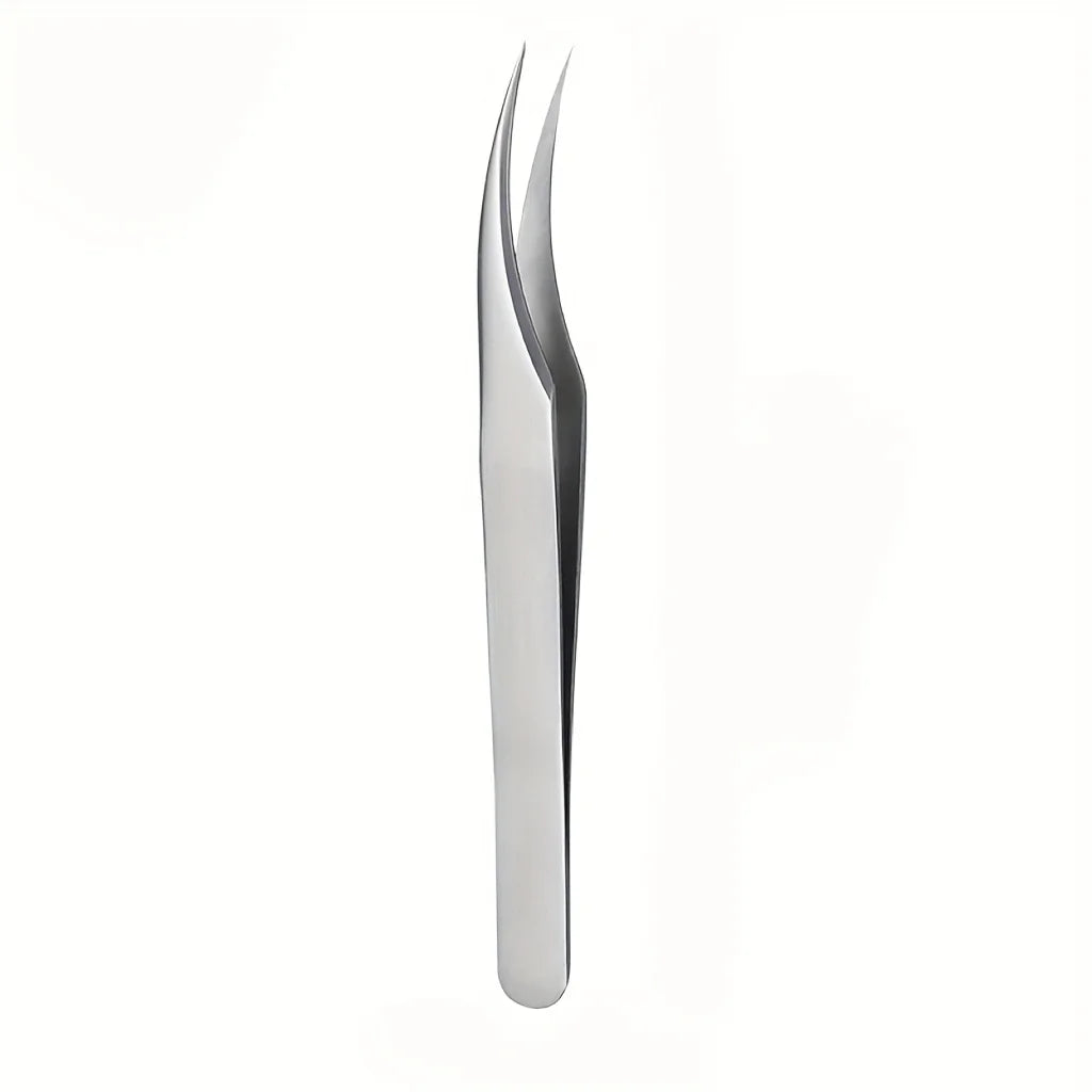 Stainless Steel High-Precision Grafting Eyelash Tweezers with Golden Feathers Professional Makeup Tool for Synthetic Hair Gifts