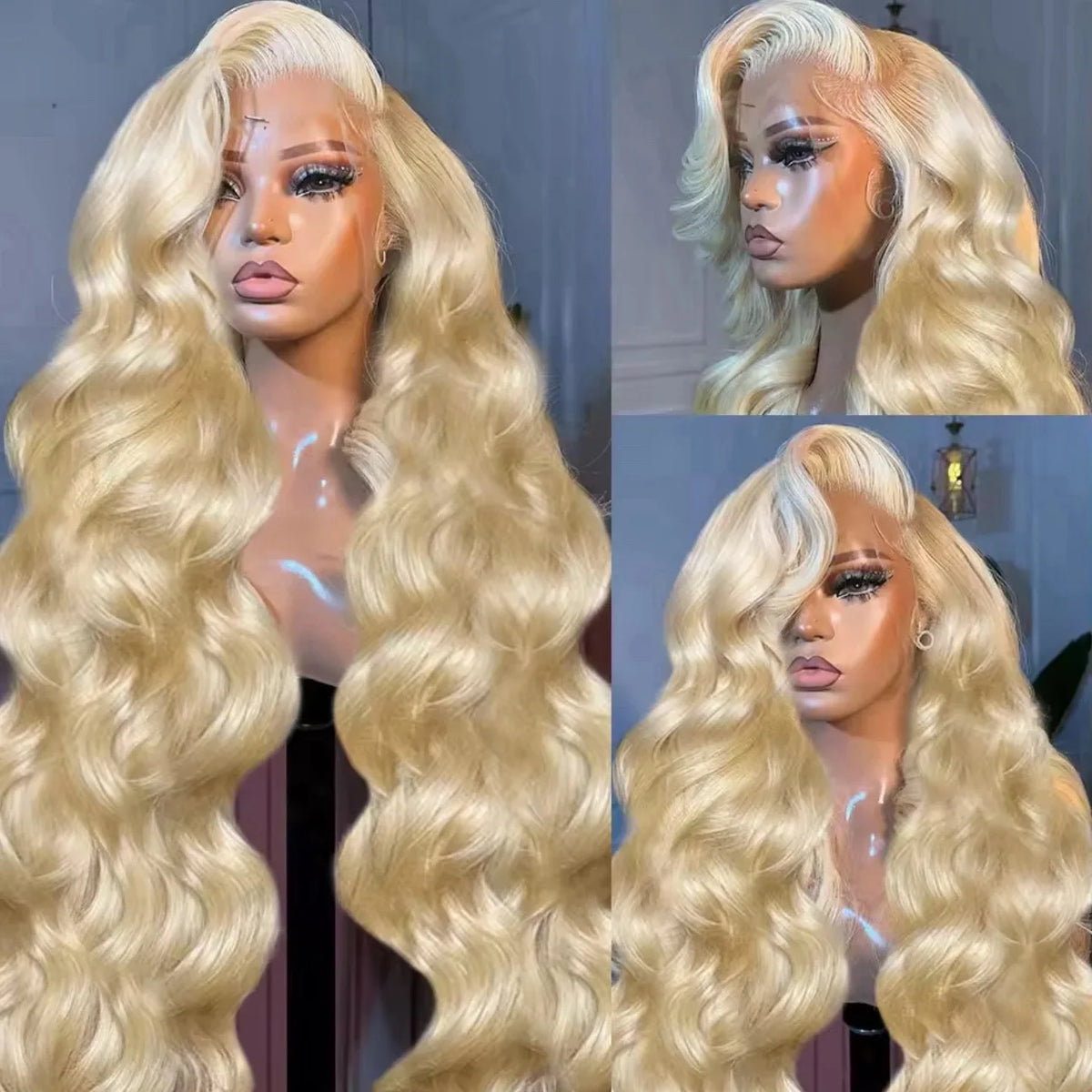 613 Honey Blonde Color Body Wave 13X4X1 HD Full Lace Frontal Wigs For Women Preplpucked Bleached Knots Cosplay Daily Party Soft