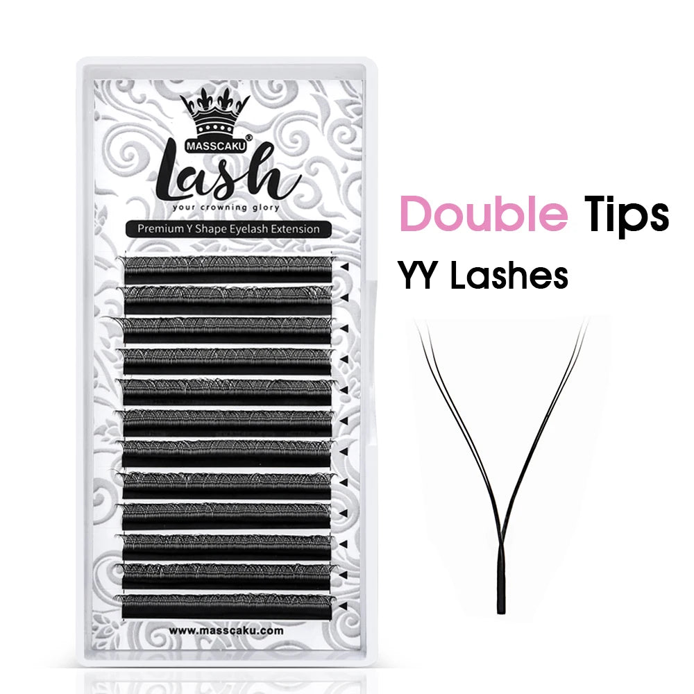 Hot Selling Masscaku YY Shape Eyelash Extensions Premade Volume Fans Natural Soft Lashes W Style Comfortable False Eyelashes