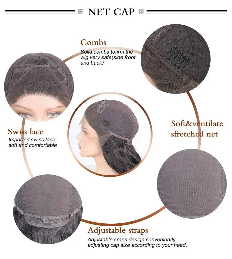 AIMEYA Black Long Curly Synthetic Lace Front Wig for Women 13x4 Glueless Natural Hairline Synthetic Hair Wig Daily Use Cosplay