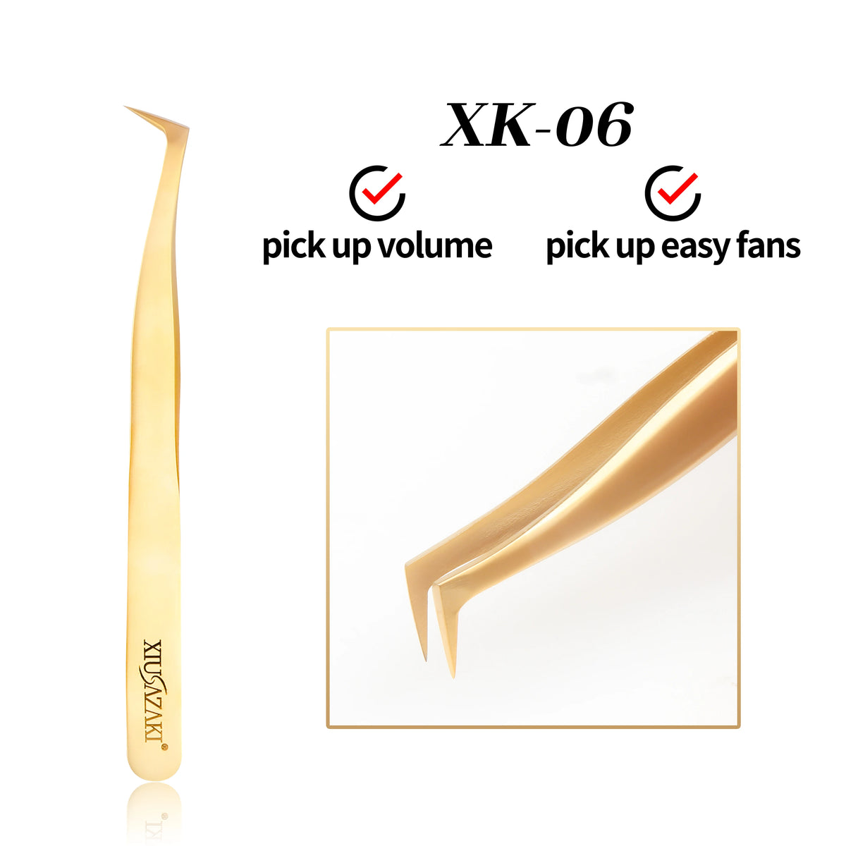 XIUSUZAKI High Precision Eyelash Extension Tweezer Fiber Tips for False Lash Extensions Stainless Steel Tweezers Makeup Tools