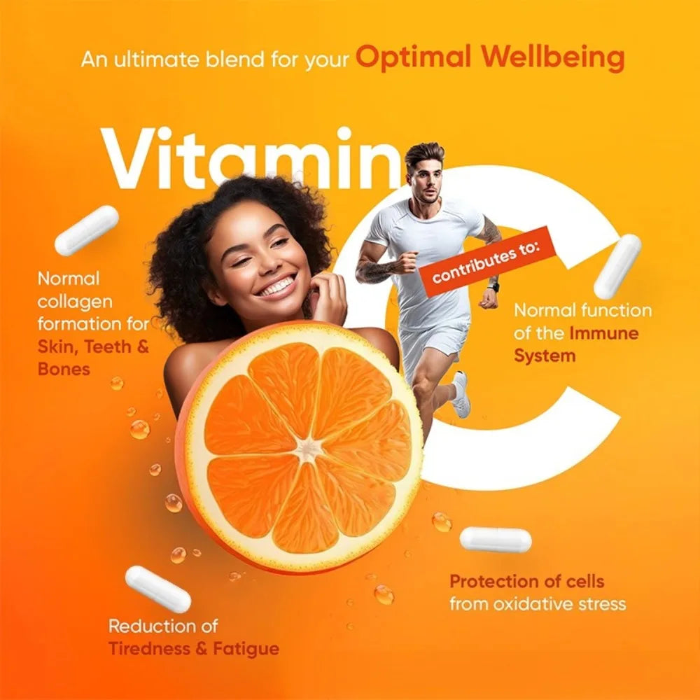 Vitamin C Capsules 1000mg - Antioxidant, Promotes Collagen Production,Support Liver Health,Boost Immunity