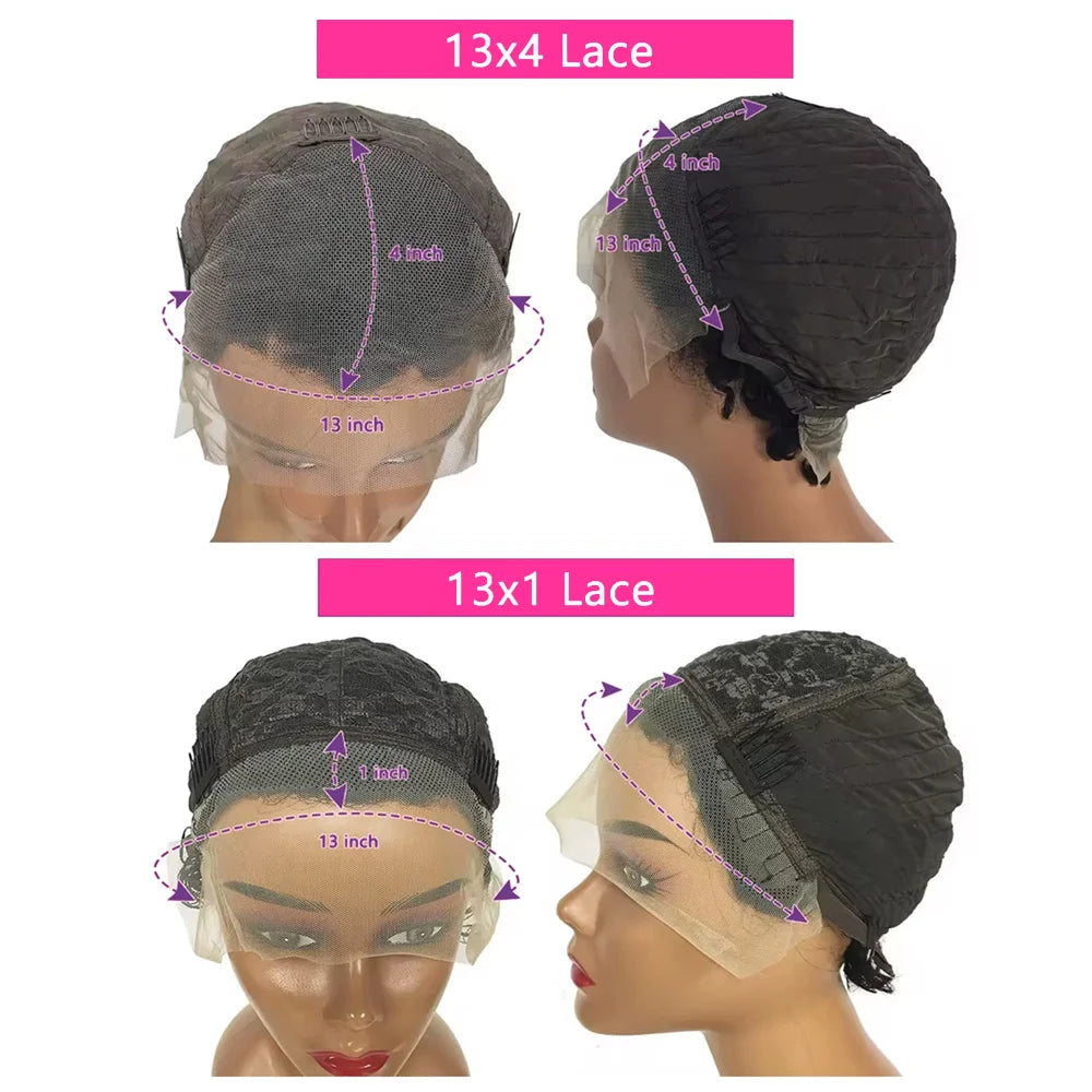 Short Pixie Cut Wig Deep Wave 13x4 Lace Front Human Hair Wigs Curly 13x1 Lace Wigs Prepluck Brazilia Human Hair For Black Women