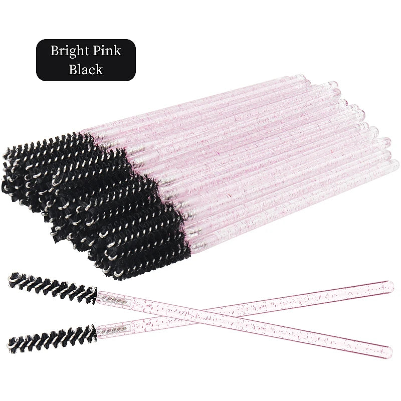 200/500 Pcs Eyelash Brushes Disposable Crystal Fine Head Eyebrow Brush  Mascara Wand Applicator Lashes Extension Makeup Tools
