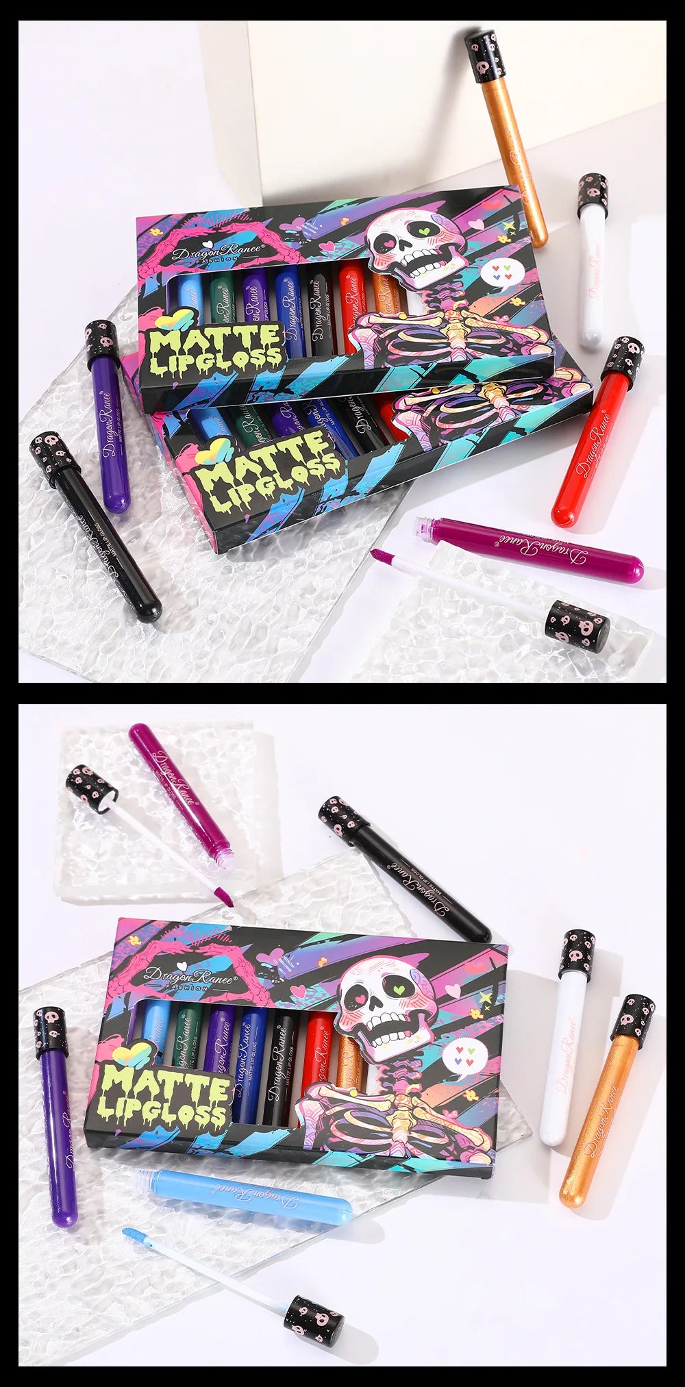 Creative Matte Lip Glaze 12 Shade Collection Vampire Halloween Cosplay Lipstick Waterproof Makeup Set Longwear Beauty  Makeup