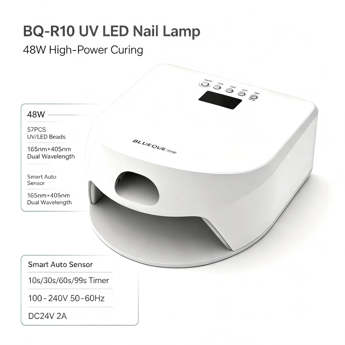 Professional 2-in-1 UV LED Nail Lamp 57 LED Beads Independent Thumb Light Auto Sensor Gel Polish Curing Dryer for Nail Art