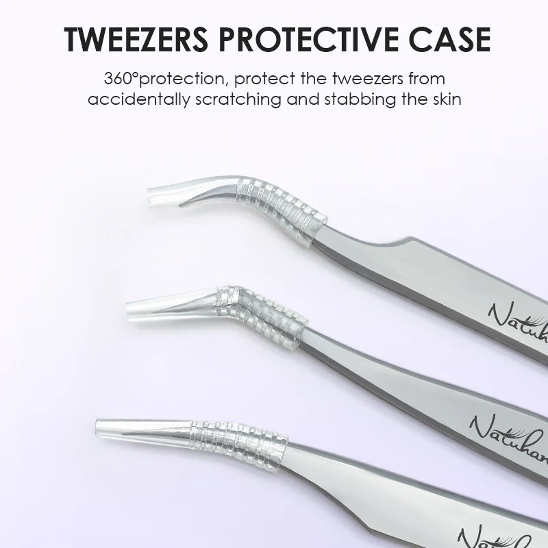 NATUHANA Anti-Static Lash Tweezers High Precision Stainless Steel Eyelash Extension Isolation Volume Tweezers Professional Tools