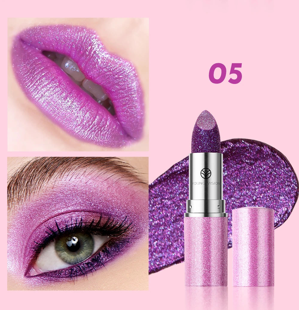 Multi-Color Non-stick Cup Matte Lipstick Flash Lasting Easy Color Diamond Lipstick Dark Halloween Look