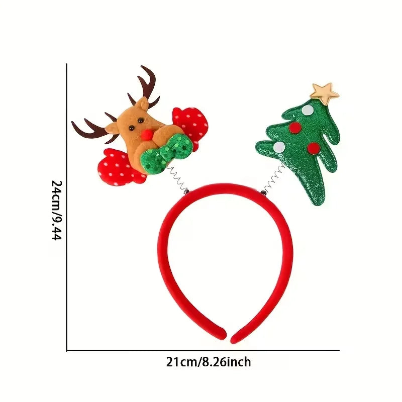 A Set of 11 Christmas Reindeer Hair Bands, Cute Plastic Hair Clips, Holiday Party Decorations, Women's Fashionable Hair