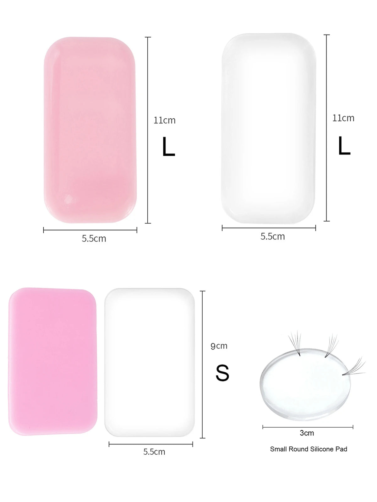 Eyelash Extension Forehead Sticker Silicone Pad Pink Clear Gel Pad Graft Lashes Tray Stand Pallet Pad Holder Makeup Tools