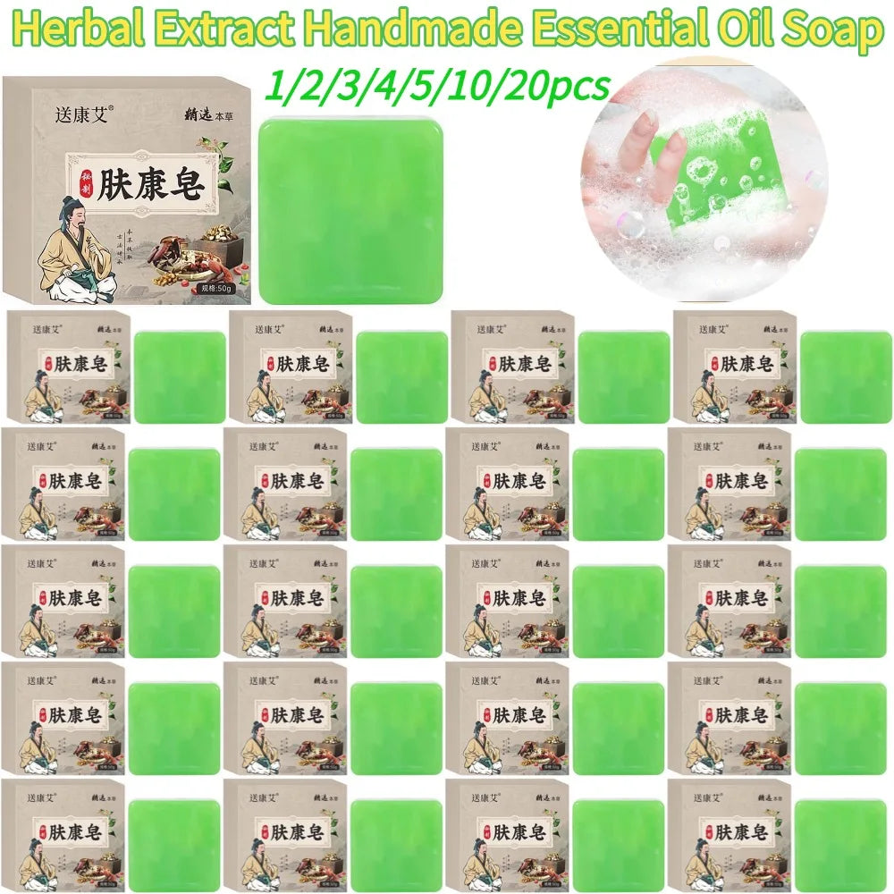 Herbal Extract Handmade Essential Oil Soap for Face & Body Natural Skin Cleanser for Oily, Dry & Itchy Skin Daily Bath Skin Care