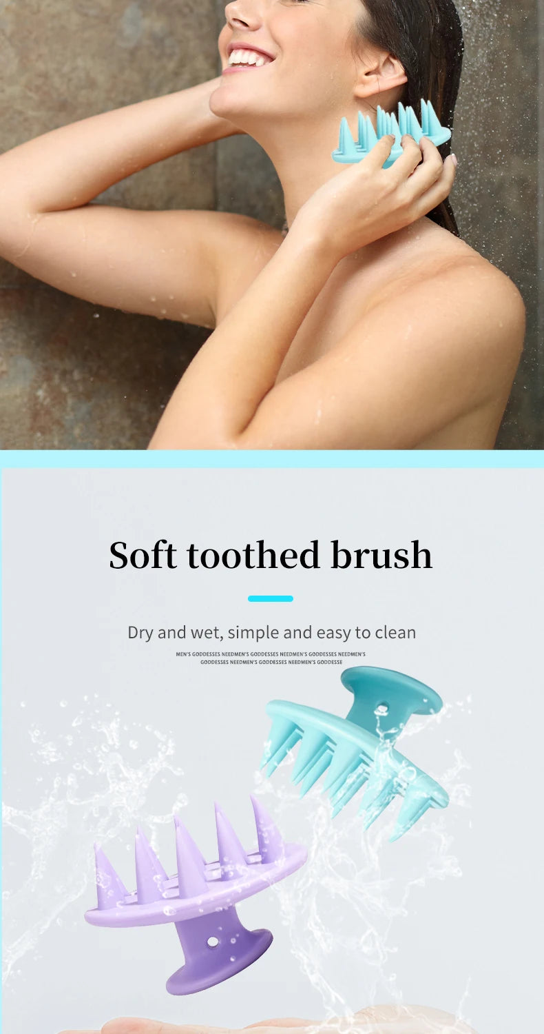 Silicone Shampoo Head Scalp Massage Brush Silicone Body Brush Hair Washing Comb SPA Bath Shower Brush Salon Hairdressing Tools