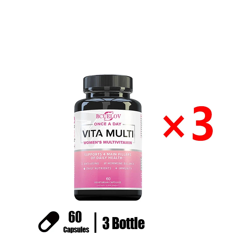Women's Daily Multi Supplement Capsules - Daily Multivitamin To Support Energy and Immune Joints Hair Skin & Nails Health