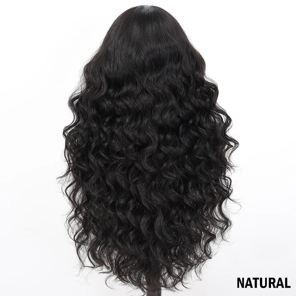99J Burgundy Synthetic Lace Frontal Wig 13x6 Body Wave Long Deep Wavy Ombre Black Lace Wigs for Women Heat Resistant Cosplay Wig
