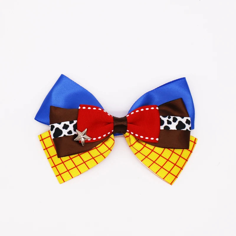 Cartoon Girl Bow Tie Hairpin Fun Pattern TOY Story for Women Girls Festivals Daily Wear Cute Children's Hair Accessories