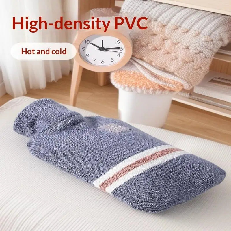 1L Or 2L Hot Water Bottle With Knitted Cover Large Capacity Hot Water Bag For Female Warm Belly Hands Inject Water Hot Water Ba