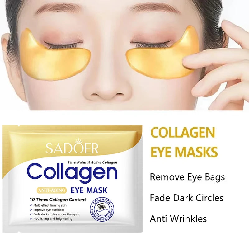 Collagen Eye Mask Firming Lifting Eye Patches Anti Dark Circles Eye Bags Fade Fine Lines Hyaluronic Acid Moisturizing Skin Care