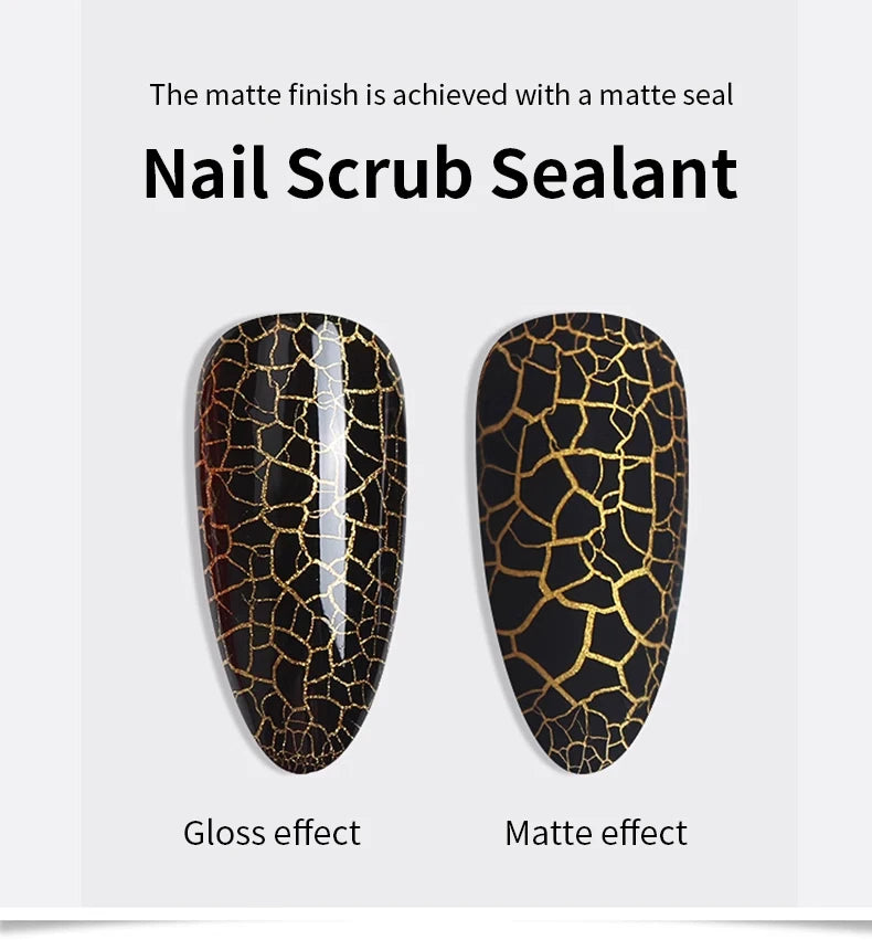 RSNAIL Crackle Gel Nail Polish Natural Dry DIY Nail Art Cracking Gel Polish Crackle Black White Gel Soak Off Varnish Design 10g