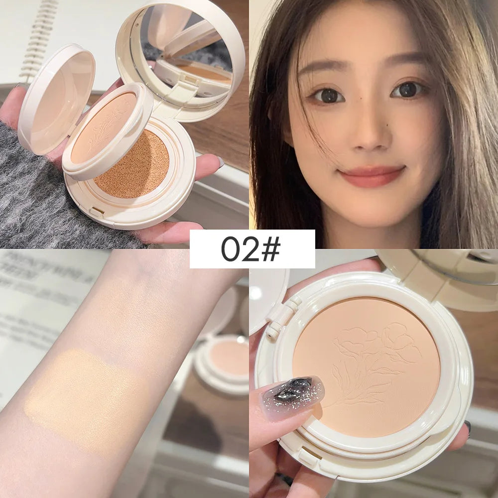 2 in 1 Double Layer Powder Cushion Clear Natural Lasting Brightening Gege Bear Makeup Concealer Loose Powder Cushion Cream