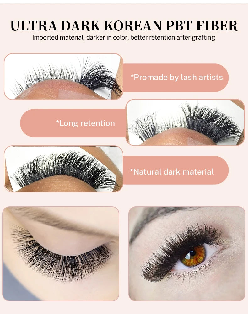 500 Premade Loose Lashes Pro Made Fans Cils Bouquets Prefaits Lash Fans Pre Made Volume Fans Eyelash Extension Promade Fans