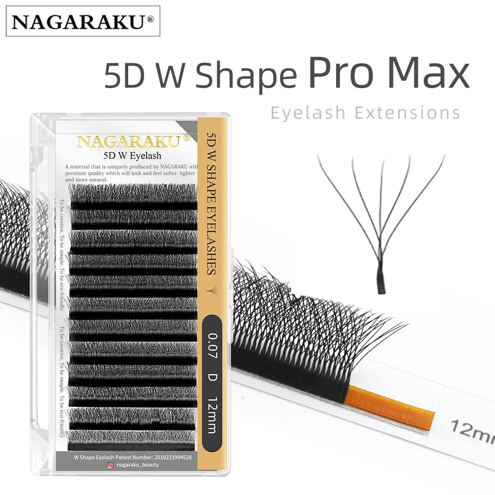 NAGARAKU Ship From USA 5 Cases YY W Shape 3D 4D 5D 6D 7D Eyelashes Fast Free Delivery in 2-5 days by USPS Express