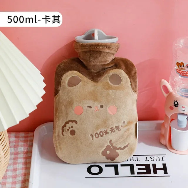 Cute Large Warmer Hot Water Bag for Period Pain Stuffed Menstrual Colic Heater Plush Hand Warmer Seed Guatero Bottle