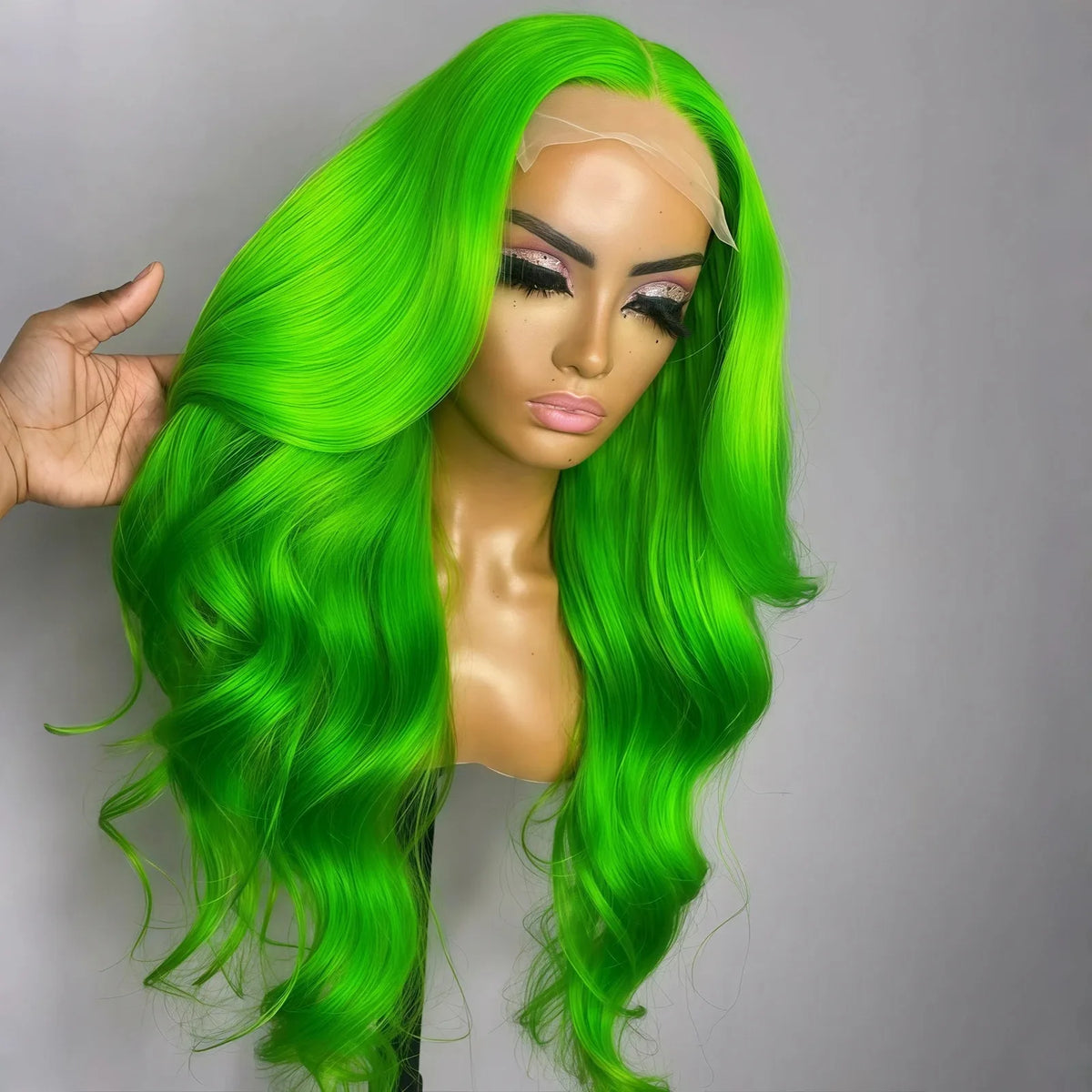 Navy Blue Light Pink Deep Wave Lace Front Wigs Free Part Long Curl Wavy Heat Fiber Synthetic Wig Makeup Cosplay Black Women Use