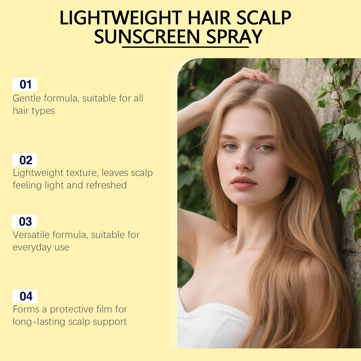 Scalp Treatment Spray Hair Care Leave-in Conditioner Nourishing Smoothing Shine Daily Hydrating Frizz Control Lightweight Serum