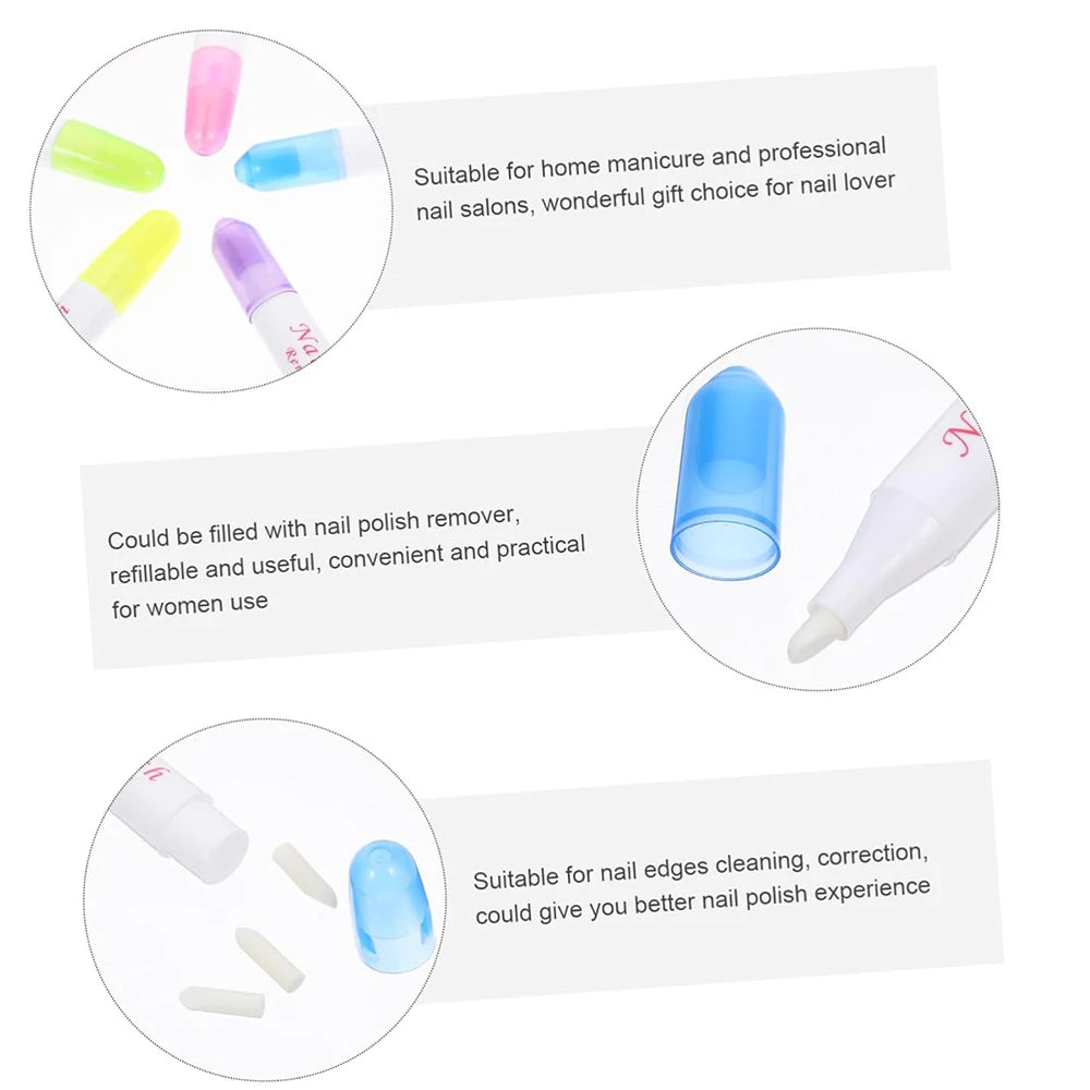 50Pcs Nail Polish Remover Pen With 3 Replaceable Tips Nail Polish Corrector Pen For Precision Cleaning Nail-Art Mistakes Cleanup